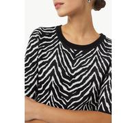 Schmales Strickkleid mit Animal-Muster schwarz 38