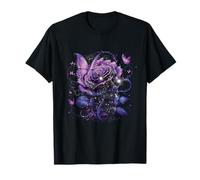 Schmetterling auf Einer lila Rose Blume Schmetterling Liebhaber T-Shirt
