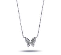 Schmetterling Diamanten Anhänger Kollier Weißgold