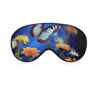 Schmetterling und Blume Augenmaske, Seitenschlafmaske Licht Augenbinde Schlafmaske Nasenpolster und Gummiband für Kinder Frauen Männer
