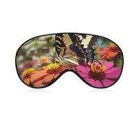 Schmetterling und Blume1 Augenmaske, Seitenschlafmaske Leichte Augenbinde, Schlafmaske, Nasenpolster und Gummiband für Kinder, Frauen und Männer