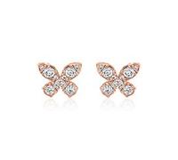 Schmetterlings-Ohrstecker aus Roségold mit Brillanten
