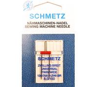 SCHMETZ 1 Universal Zwillingsnadel (Extra Breit) 130/705 Flachkolben St. 8,0/100