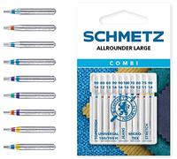 SCHMETZ Combi Allrounder Large | Packung mit 10 Nähmaschinennadeln für verschiedene Materialien | Beliebteste Nadeldicken