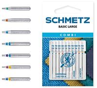 SCHMETZ Combi Basic Large | Packung mit 10 Nähmaschinennadeln für verschiedene Materialien | Beliebteste Nadeldicken