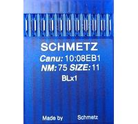 SCHMETZ 10 Rundkolben Nähmaschinen Nadeln BLx1 St.75 für Bernette Overlock MO 203/204, Juki Lock MO 102-104/MO 134, Riccar Lock F4/RL 340/RL 343 - 1 St.