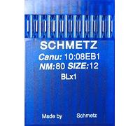 SCHMETZ 10 Rundkolben Nähmaschinen Nadeln BLx1 St.80 für Bernette Overlock 203 und 204 für Juki Lock 102-104 sowie 134 und Riccar Lock F4 RL 340 und Rl 343 D
