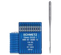 100 SCHMETZ Industrienähmaschinennadeln System 134 / DPx5 / 135x5 / SY 1955 in Nadeldicke 80/12 | Nadeln mit 2,0mm Rundkolben für Industrienähmaschinen