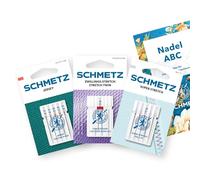 SCHMETZ | 11 Nähmaschinennadeln | Jersey Set | Jersey/Super Stretch/Zwillings-Stretch | Sortierungen | Inklusive 1 Nadel ABC