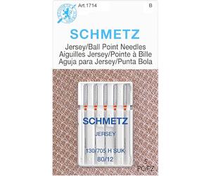 SCHMETZ 1714C Kugelspitze Jersey-Nadeln, Größe 80/12, 5 Stück
