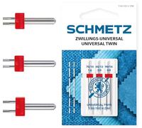 SCHMETZ Nähmaschinennadeln 3 Zwillings-Universal-Nadeln 1,6/70 2,0/80 3,0/90 | 130/705 H ZWI SORT. | Auf allen Haushaltsnähmaschinen mit Zickzack-Funktion einsetzbar