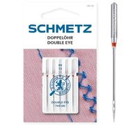 SCHMETZ | 5 Nähmaschinennadeln | Doppelöhr | 705 DE | Nadeldicke 80/12 | Geeignet für dekorative Zierarbeiten | auf jeder gängigen Haushaltsnähmaschine einsetzbar
