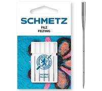 SCHMETZ Nähmaschinennadeln | 5 Filz-Nadeln | 18x38x1 | Spezialnadeln | Geeignet für dekorative Nadelfilzarbeiten | Auf bestimmten Filzmaschinen einsetzbar