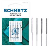 SCHMETZ Nähmaschinennadel 287 WH und DBx1 | 5 Rundkolbennadeln für die Systeme 287 WH, DBx1, 1738 und SY 2270 | Nadeldicke: 1x 70/10 2x 80/12 1x 90/14 1x 100/16