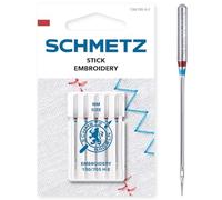 Schmetz 130-705E-75 Stickmaschinen-Nadeln, Metal, Silber, 75/11 Größe, 5 Count