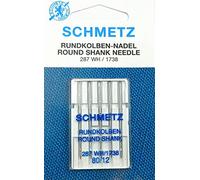 SCHMETZ 5 (Rundkolben) Nähmaschinen Nadeln 287 WH/1738 Stärke 80/12