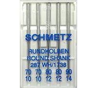 SCHMETZ 5 (Rundkolben) Nähmaschinen Nadeln Sortiment 287 WH/1738 Stärke 70, 80, 90