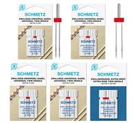 SCHMETZ: 5 Zwillingsnadeln - Nähmaschinen Nadel 130/705 - Universal - Flachkolben