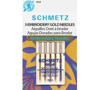 SCHMETZ Goldfarbene Titan-Stickmaschinennadeln, Größe 11/75, 5 Karat