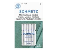 SCHMETZ Microtex Sharp Nähmaschinennadeln, Quilt- und Steppnähzubehör, Größe 90/14, 5-Nadel-Karte, 1 Stück