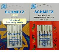 SCHMETZ Nadel Sortiment Gold Titanium Embroidery Sticknadeln St. 75/11