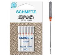 Schmetz Nähmaschinen-Nadeln, 89 Größen, 3 Stück + 1 Nadeleinfädler , Single Packet, Ball Point / Jersey 80/12 + Threader