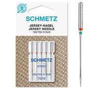 Schmetz Nähmaschinen-Nadeln, 89 Größen, 3 Stück + 1 Nadeleinfädler , Single Packet, Ball Point / Jersey 70/10 + Threader