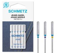 Schmetz Nähmaschinen-Nadeln, 89 Größen, 3 Stück + 1 Nadeleinfädler , Single Packet, Denim/Jeans Assorted 90/14-110/18