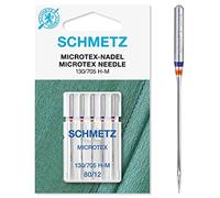 Schmetz Nähmaschinen-Nadeln, 89 Größen, 3 Stück + 1 Nadeleinfädler , Single Packet, Microtex 80/12