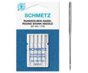 SCHMETZ Nähmaschinennadel 287 WH und DBx1 | 5 Rundkolbennadeln für die Systeme 287 WH, DBx1, 1738 und SY 2270 | Nadeldicke: 90/14
