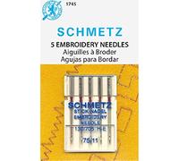 Schmetz Nähmaschinennadeln für Stickerei – Präzisionsnadeln Größe 75/11 – 5 Nadelkarten, 1 Stück