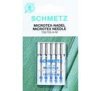 SCHMETZ | 5 Nähmaschinennadeln | Microtex | 130/705 H-M | Nadeldicke 60/8-80/12 | Geeignet für besonders dichtes oder feines Gewebe | auf jeder gängigen Haushaltsnähmaschine einsetzbar