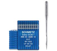100 SCHMETZ Industrienähmaschinennadeln System B-27 / DCx27 / MY 1023 / UY 191 GS in Nadeldicke 80/12 | Nadeln mit Rundkolben für Industrienähmaschinen