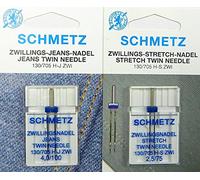 SCHMETZ Stretch Zillings Twin Nadel 2,5/75 // Jeans Zwillings Twin Nadel 4,0/100 / System 130/705