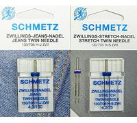 SCHMETZ Stretch Zillings Twin Nadel 4,0/75 // Jeans Zwillings Twin Nadel 4,0/100 / System 130/705