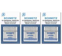 SCHMETZ Universal Nähmaschinennadeln, drei 10er Set, 30 Nadeln, 70/10, 80/12, 90/14, 100/16
