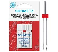 SCHMETZ | Zwillings-Metallic | 2.5/80 | 1 Nähmaschinennadel | 130/705 H-MET ZWI 2.5 | für alle gängigen Haushaltsnähmaschinen mit Zickzack-Funktion
