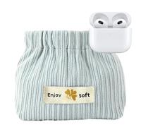 Schminktasche aus geripptem Samt - Kleine weiche Kosmetiktasche für 6 x 4 Zoll, Organizer mit elastischer Öffnung, Aufbewahrungstasche | Tragbares Beauty-Accessoire für Schmuck mit Fa, blau, Beziehen