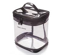 Schminktasche Durchsichtig - Bunte Kosmetiktasche Wasserdicht Kosmetikkoffer Reise Makeup Tasche Kulturbeutel Durchsichtiger Waschbeutel Mit ReißVerschluss (Schwarz-Runde)