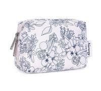 Schminktasche Kosmetiktasche Reise Makeup Damen Dunkelblaue Blumen S