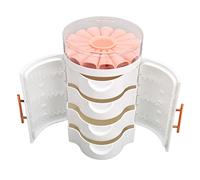 Schmuck-Aufbewahrungsbox, 5-lagig, mit Doppeltür-Design, Großes Fassungsvermögen, Tragbarer Mini-Schmuckschrank für Schmuck, Künstliche Nägel, Kosmetika (WHITE)