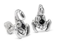 Schmuck-Checker Edelstahl Herren Damen Ohrstecker Skorpion Ohrringe Zirkonia silber schwarz Sternzeichen Schmuck Geschenk