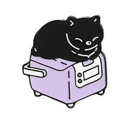 Schmuck Damen Niedliche Pins Rucksack Pins Legierung Emaille Brosche Katze lustige Katze Brosche Cowboy Abzeichen Pin für Bookbags Kleidung Jacken Hut Dekoration (C, One Size)