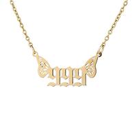 Schmuck Edelstahl Frauen Luxus Engel Nummer Anh鋘ger Halskette 000 999 Schmetterling Ketten 60 Cm