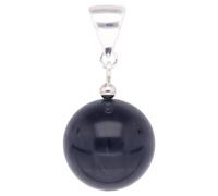 Schmuck Krone Anhänger blaue Tigerauge Katzenauge & 925 Silber Kugel dunkelblau glatt Damen