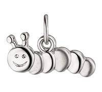 Schmuck Krone Anhänger Halsschmuck für Kinder Raupe aus 925 Sterlingsilber rhodiniert teilmatt