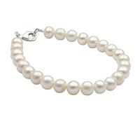 Schmuck Krone Armband aus SüÃŸwasser Zuchtperlen creme weiÃŸ Perlenarmband klassisch elegant Hochzeit