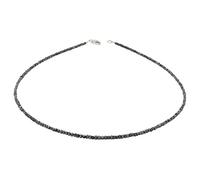 Schmuck Krone Diamantkette Collier schwarze Diamanten Rohdiamanten grau-anthrazit 925 Silber