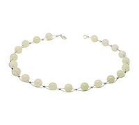 Schmuck Krone Kette Collier Halsschmuck aus echter Jade zart-grün hellgrün 925 Silber 48cm