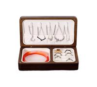 Schmuck-Organizer aus Holz, tragbarer Vintage-Organizer, Halsketten-Schmuckschatulle, für Freundin, Damen, Kinder, Tochter, Ringe, Ohrringe, Armbänder, Schreibtisch, Tischkommode